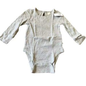 Baby GAP Girl Mix and Match Long Sleeve Bodysuit, Gray, Size 18-24 Months, NEW